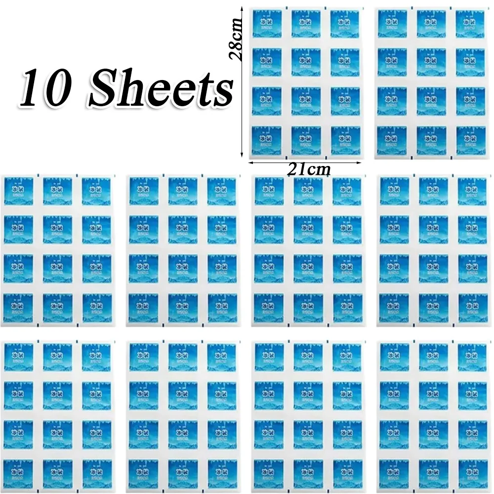 10Pcs Durable Self-Absorbing Reusable Ice Pack Cuttable Long-Lasting Cold Gel Ice Pack Leakproof Self-Absorbing Cooling Bag