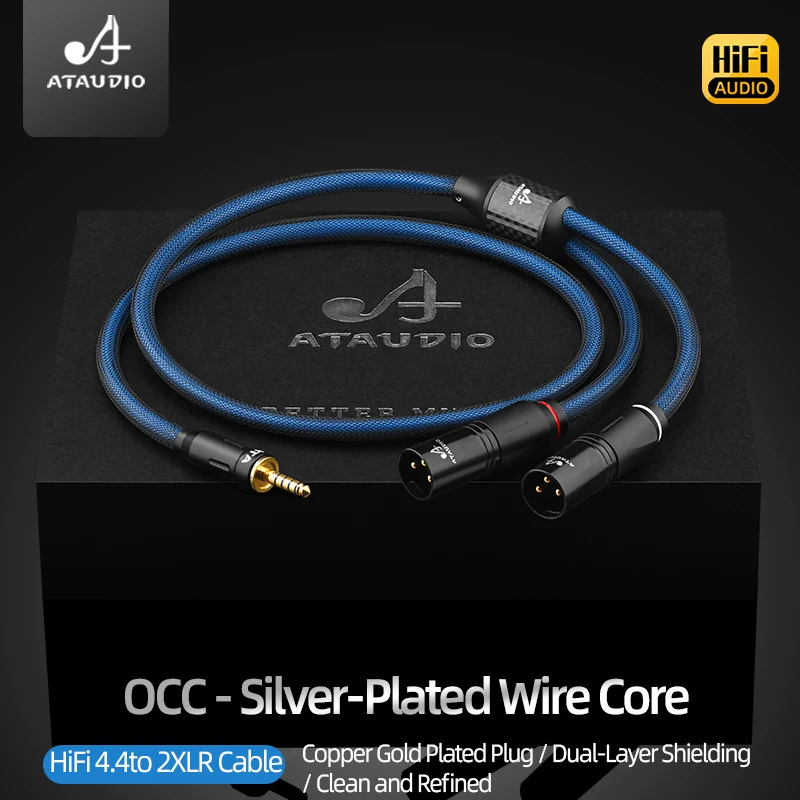 Kabel HiFi 4.4mm na podwójny XLR, posrebrzany OCC, kabel audio zbalansowany 4.4mm/2.5mm na 2XLR męski lub żeński do wzmacniacza słuchawkowego — zdjęcie produktu 3