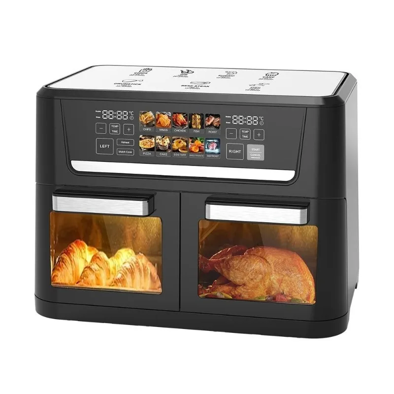 Air Fryer Household Double Pot Fryer Healthy Smokeless Touch Screen Visualization Fryer