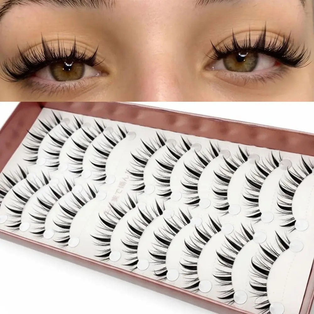 Women's Beauty Soft Manga Lashes Natural Long Anime Eyelashes Wispy Strip False Eyelashes Eye Makeup