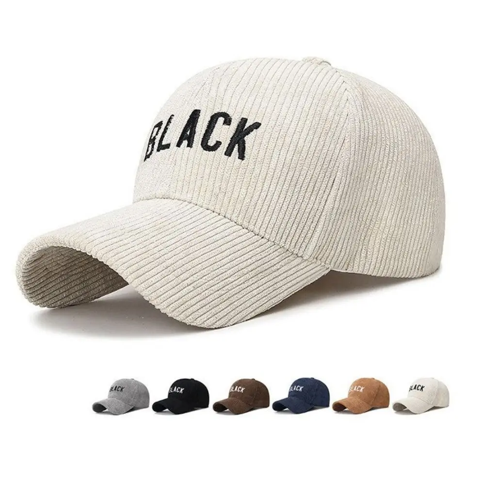 

Classic Adjustable Corduroy Baseball Cap Breathable Polyester Casual Cap 3D Embroidered Lightweight Outdoor Sun Hat Unisex