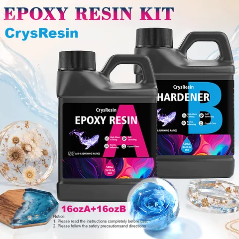 Premium Clear Epoxy Resin Kit Bubble Free High Gloss Hard Coating Self Leveling 1:1 for Casting Jewelry Making Art DIY Table Top