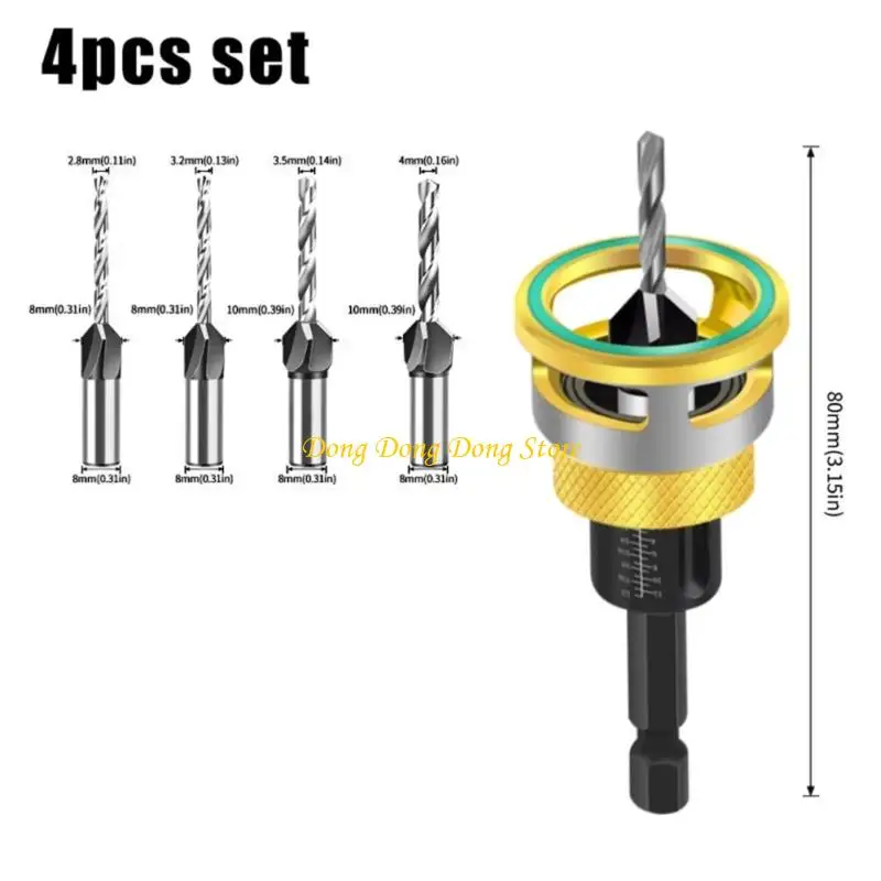 4xba countersink bits pits with depth stop stop woodworking contersink bit