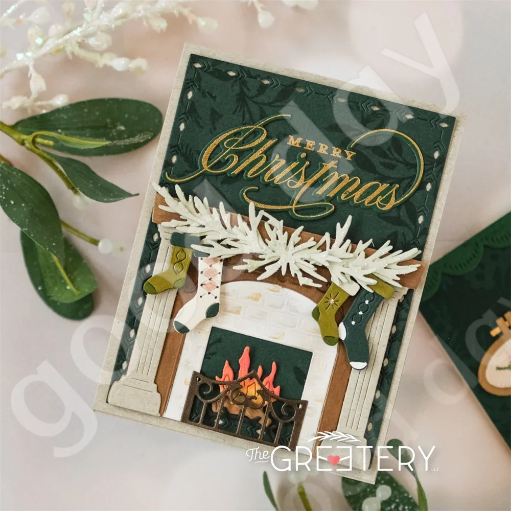 Festive Sentiments Christmas Metal Cutting Die Stamps and Stencils DIY Scrapbook Calendar Decorative Greeting Cards Handmade