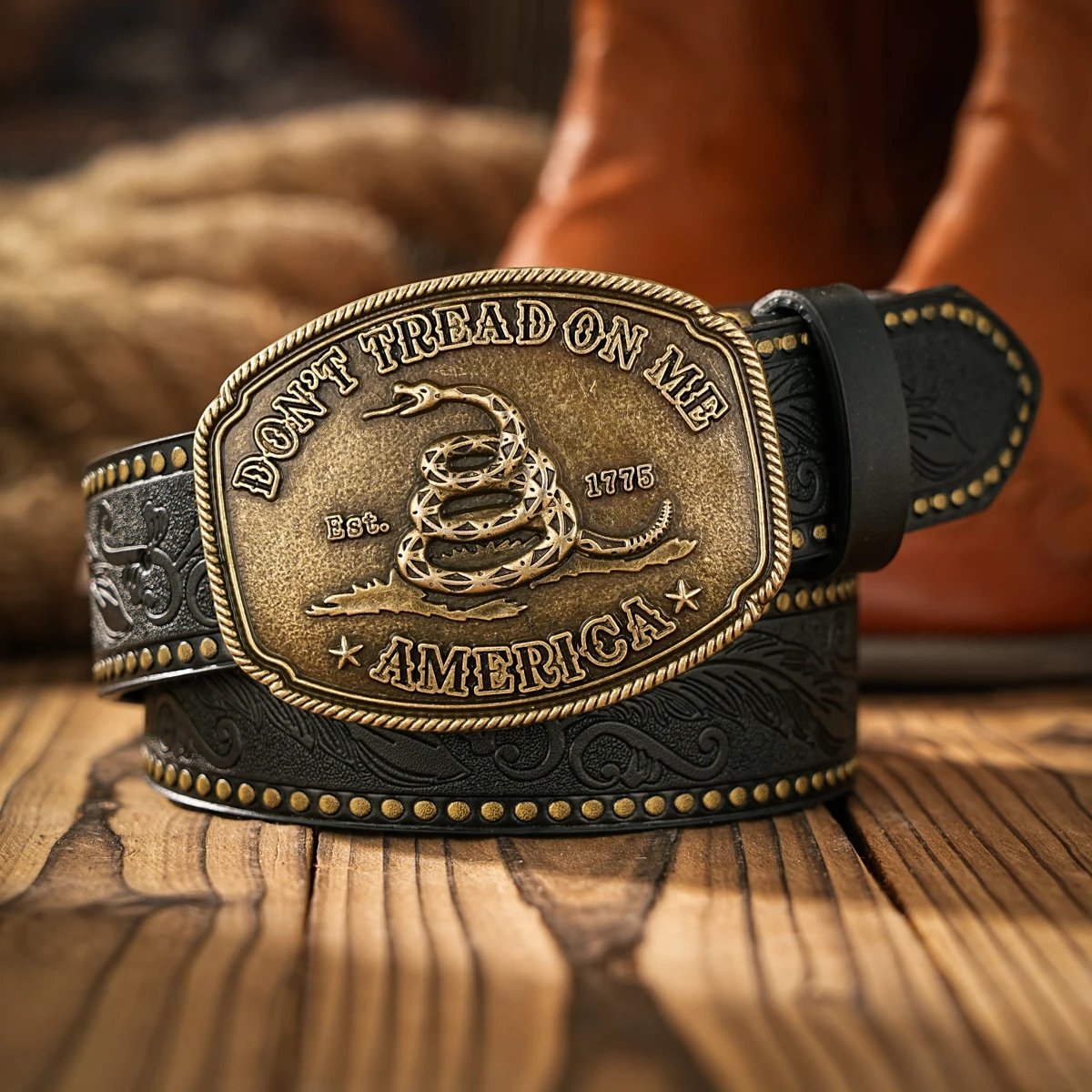 Vintage trifft Mode! Legierungsgürtel mit Schnalle aus PU-Leder, Geeignet für Männer und Frauen, für einen Personalisierten Western-Stil – Detail 1