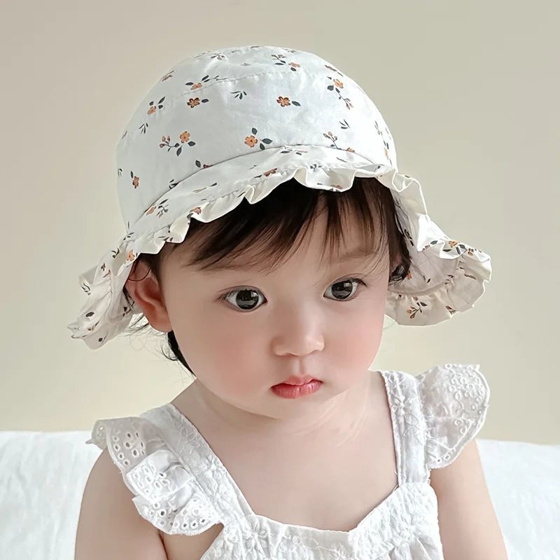 

Солнцезащитная кепка принцессы для прогулок с цветочным принтом, пустой цилиндр, От 6 до 36 месяцев, солнцезащитный козырек с большими полями для малышей, летняя кепка в рыбацком стиле для девочек