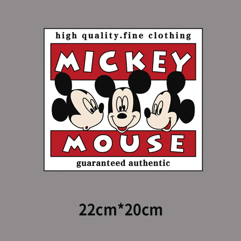 Disney Mickey Mouse Patches Clothing Heat Transfer Stickers for T-Shirt Iron on Patches for Clothes for Boys Girls Kawaii Custom