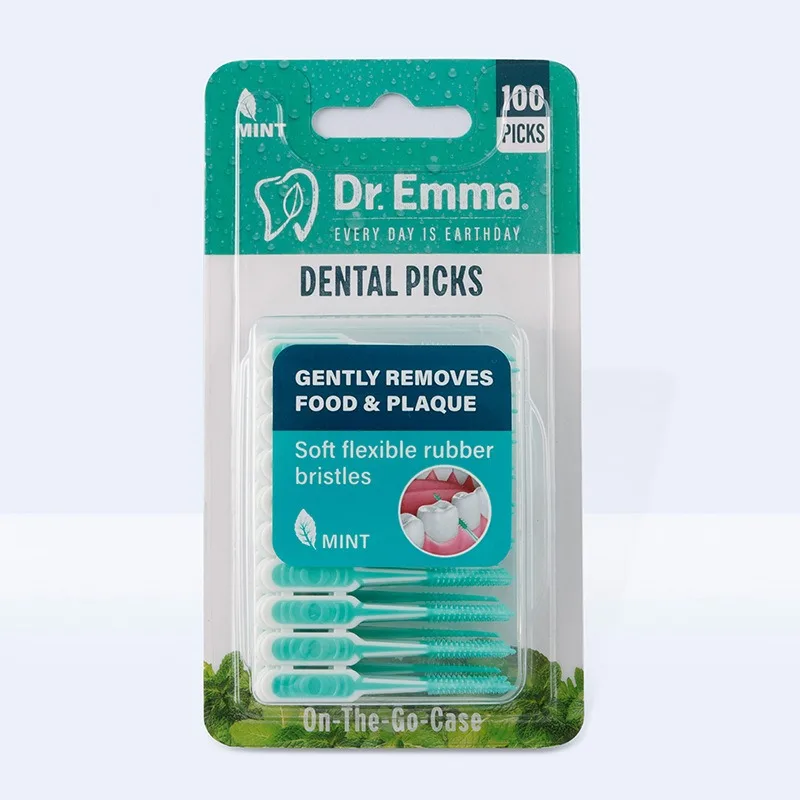 100 Stück Dr. Emma Interdentalbürsten, grenzüberschreitend, weiches Silikon in medizinischer Qualität, verschiedene Formen für Therapie und Mundpflege