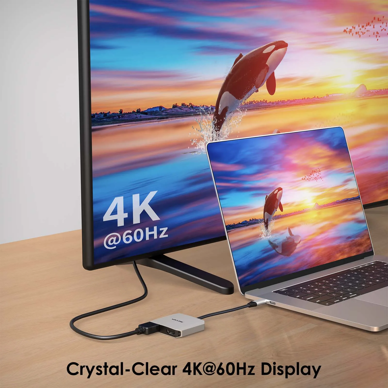 WAVLINK USB C to Dual HDMI Splitter 4K@60Hz, 3-In-1 HDMI Adapter with 87W Power Delivery, Dual Monitors Adapter Powered HDMI Hub for MacBook Pro/Air, Dell XPS, HP, Lenovo, Thunderbolt 3/4 Laptops