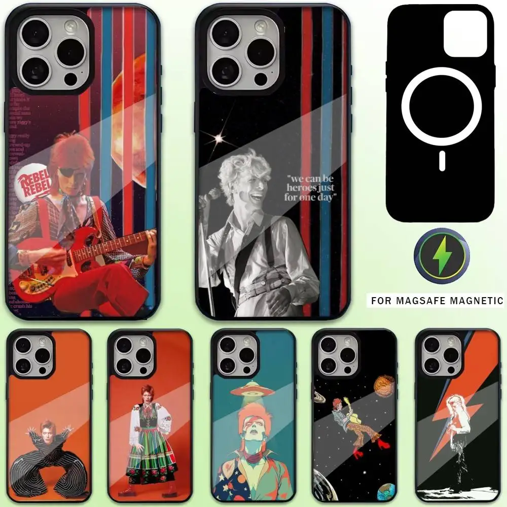 

D-David Cool B-bowie Phone Case For iPhone17,16,15,14,13,12,11 Plus,Pro Max Magnetic Magsafe Wireless Charging