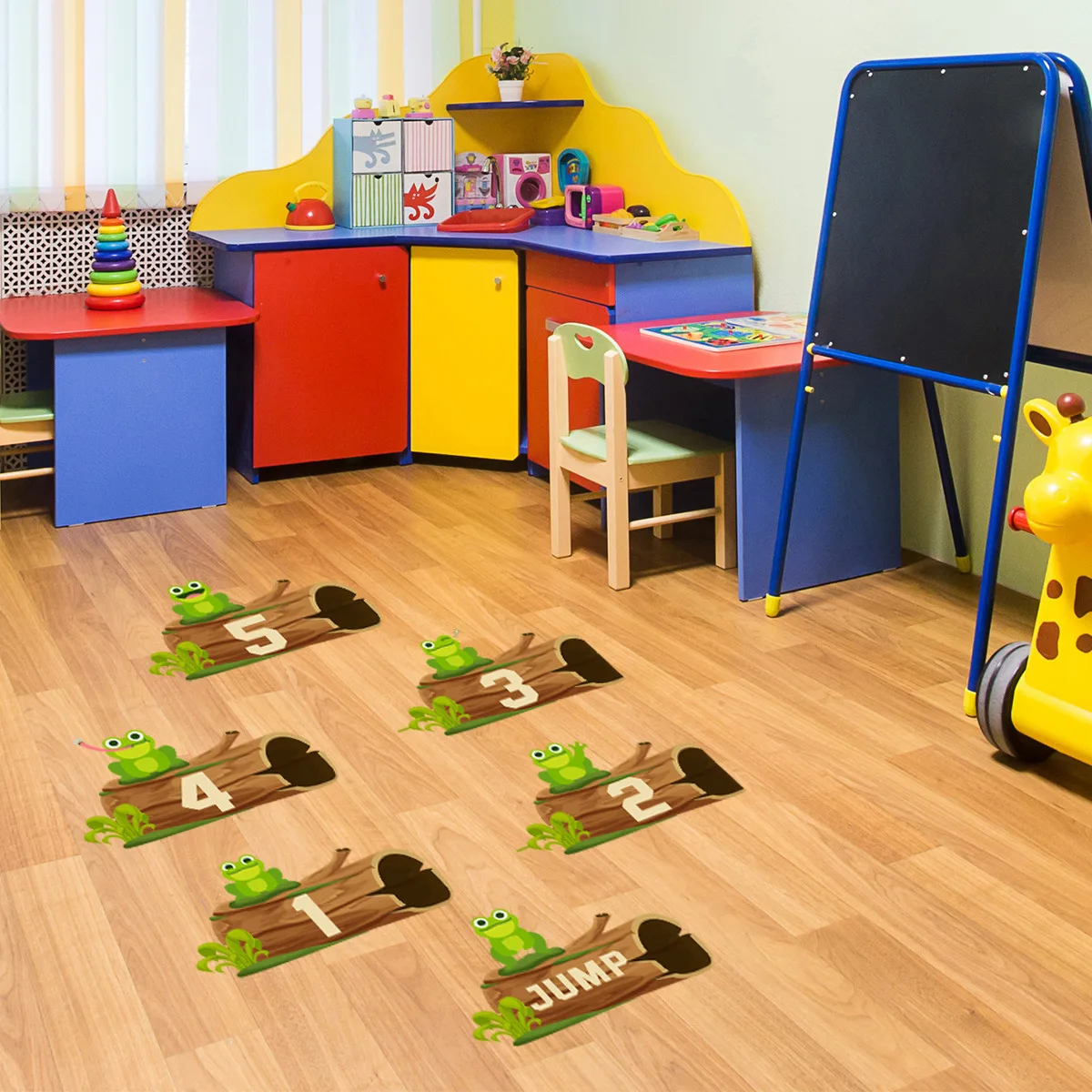 

2pcs Preschool Education Game Floor Sticker Children's Room Kindergarten Room Floor Sticker Wallpapers Home Decor Bm2008