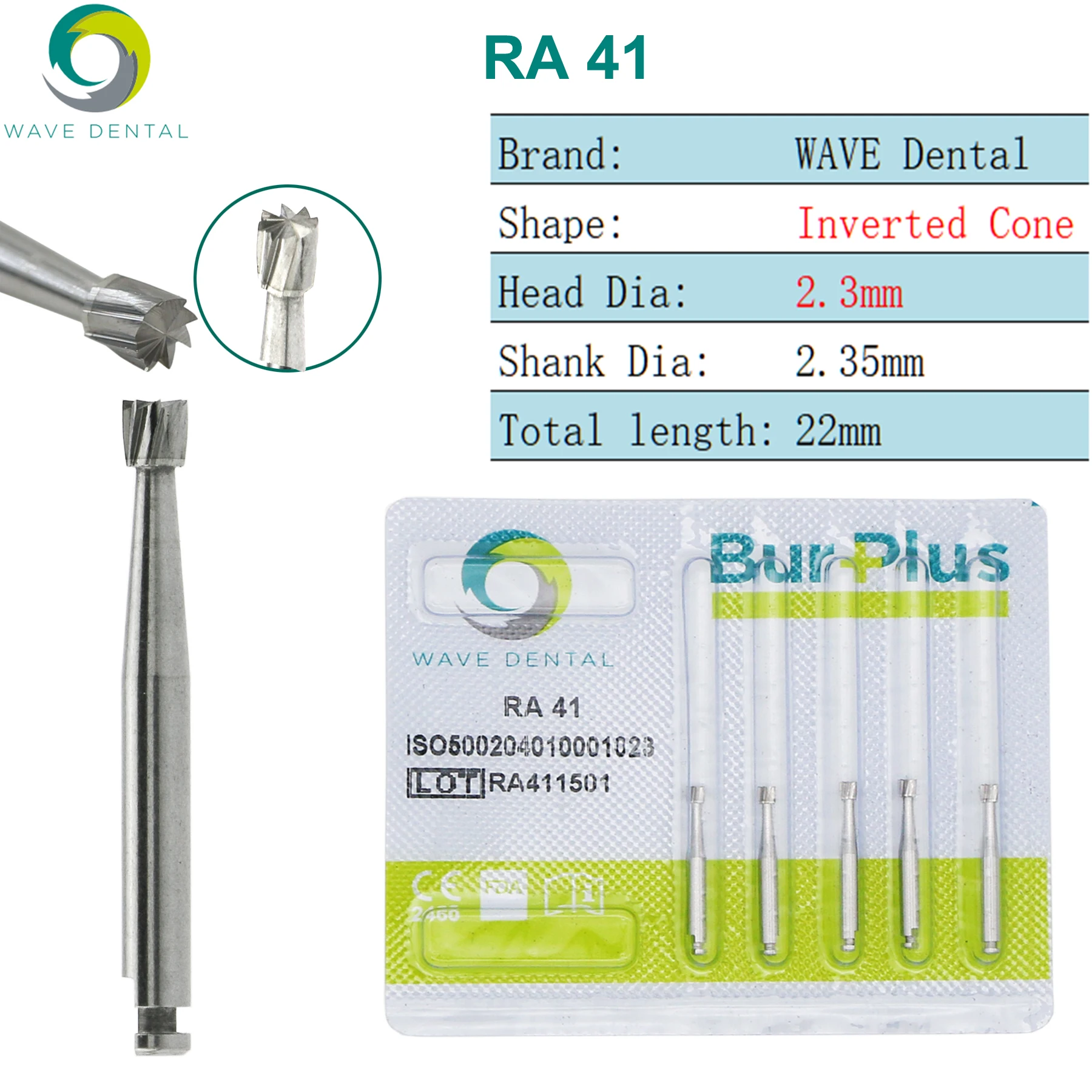 WAVE Tandheelkundige Burs Wolfraamcarbide Lage Snelheid Bur Tandheelkundige Aardbeien RA Ronde Bal Hoofd Tandheelkunde Boor Voor Tandarts 5 stks/pak