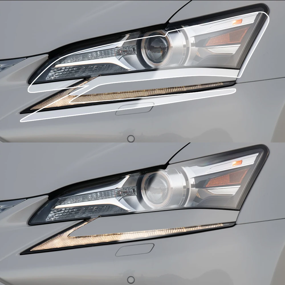 For Lexus GS/GS F L10 2016-2020 High-Gloss Smoke Black Pre-Cut TPU Headlight Protection Film PPF Kit Anti-Scratch Vinyl Wrap