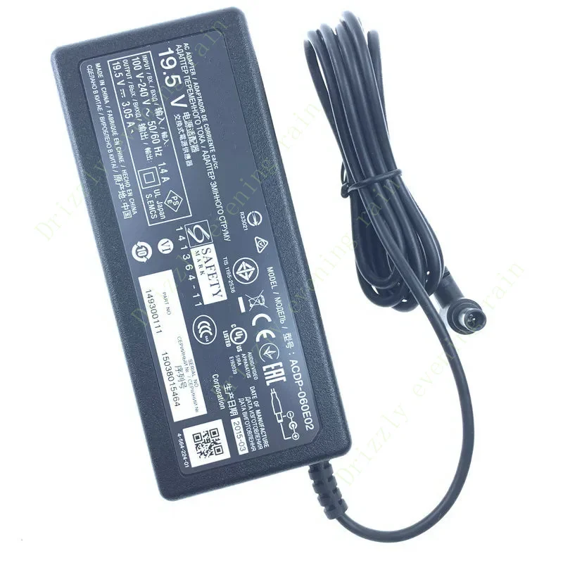 Original for Sony LCD TV KDL-40R450C KLV-32EX330 power supply ACDP-060S02 ACDP-060E02 AC adapter charger 19.5v 3.05A ACDP-060E01