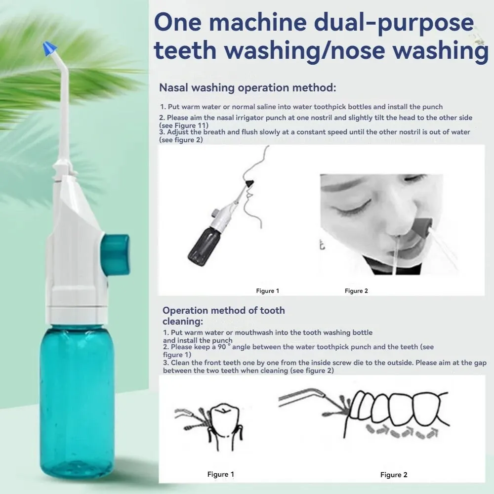 Manual Home Portable Flosser Nose Wash Dual Purpose Tartar & Calculus Cleaning Dental Scaler Oral Cleaning Scaler