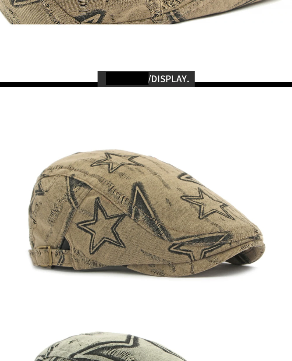 HT5095 Herren- und Damen-Baskenmützen Retro Künstler-Mütze Shabby Stars Ivy Flache Mütze für Männer und Frauen Frühling Sommer Verstellbare Baskenmütze – Detail 7