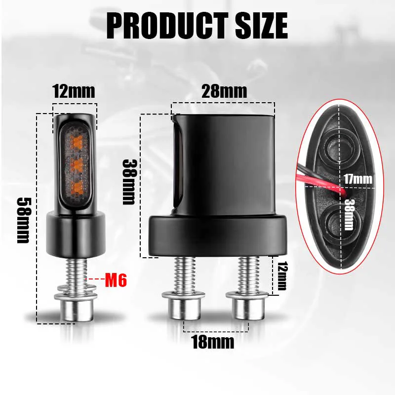 3-led Motorcycel mini led Rear turn signal light lamp smoke Blinker Indicators flashing Light frecce moto for Softail Sportster