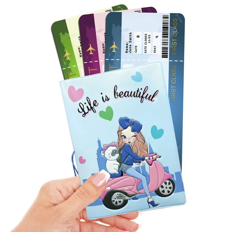 Creative 3D Passport Cover Wallet Bag Men Women ID Address Holder Portable Travel Accessories Mixed-43