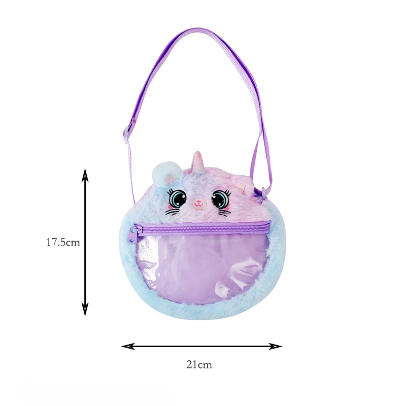 Cartoon Plush Unicorn Mochilas para meninos e meninas, Crossbody Bag para criança, Mother Kids Bags