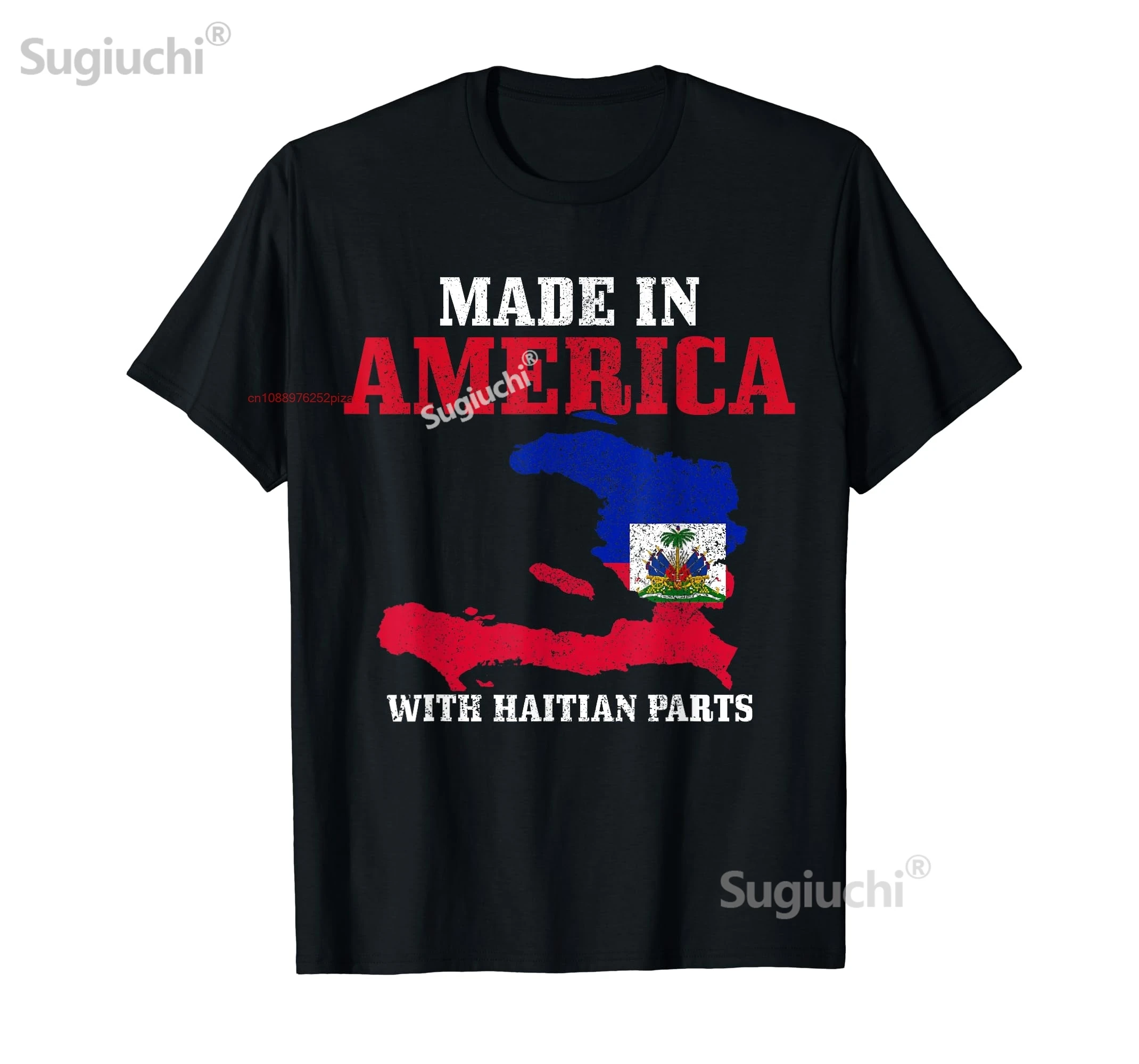 100% Cotton Haitian Pride Funny American With Haitian Parts Haiti Flag T-Shirt MEN WOMEN UNISEX T Shirts Size S-6XL
