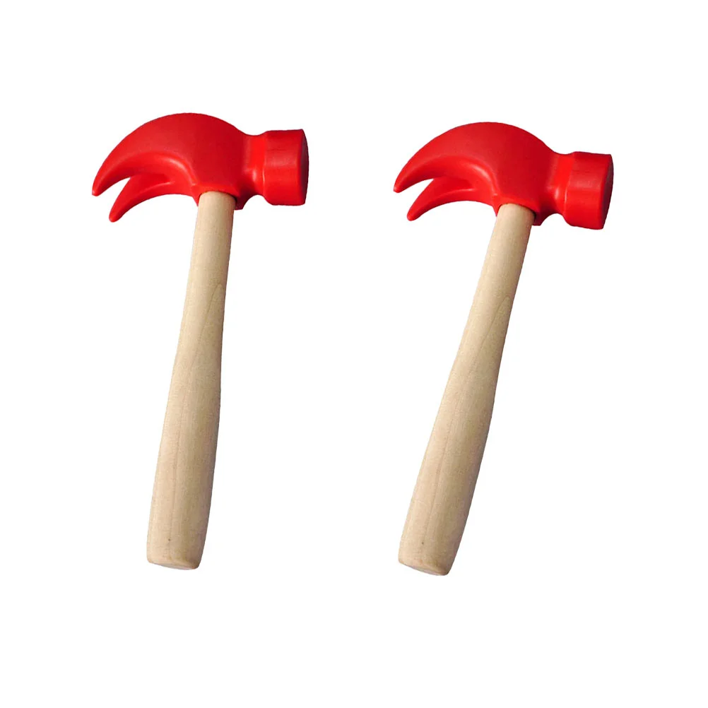 2 Pcs Simulated Small Wooden Hammer Educational Toys for Kids Mini Pounding Toddler Tool Simulation Child