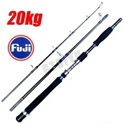 1.8M 2.1M Portable Fishing Rod Travel Surf Saltwater Heavy 3-Piece Carbon Spinning Rod 30-50lb Boat Jigging Trolling Fishing Rod