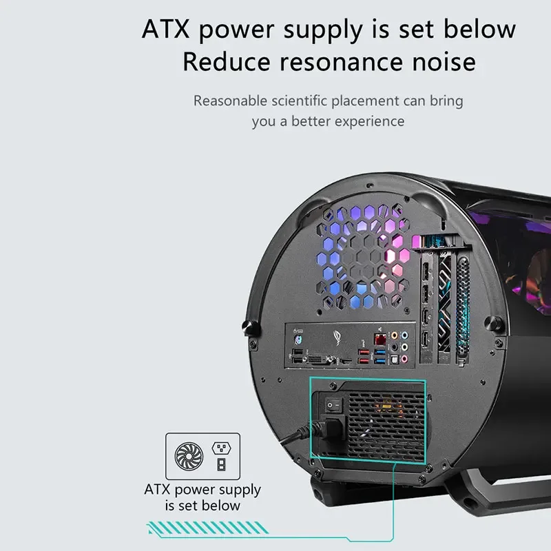 Игровой стиль M-ATX ITX Корпус для ПК Настольный компьютер 240 Кулер для воды Компьютерный сервер Корпус RGB Вентиляторы Передние аудиопорта Поддержка Micro ATX