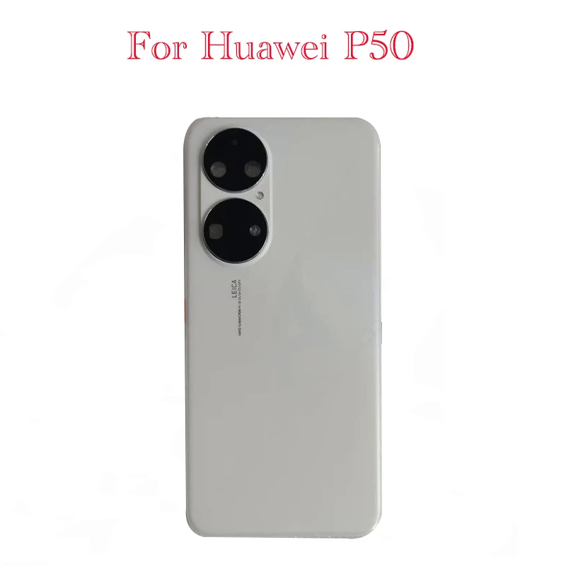 NEW For Huawei P50 Back Battery Cover Glass Housing Case Door Rear With Frame Camera Lens With sticker Replacement