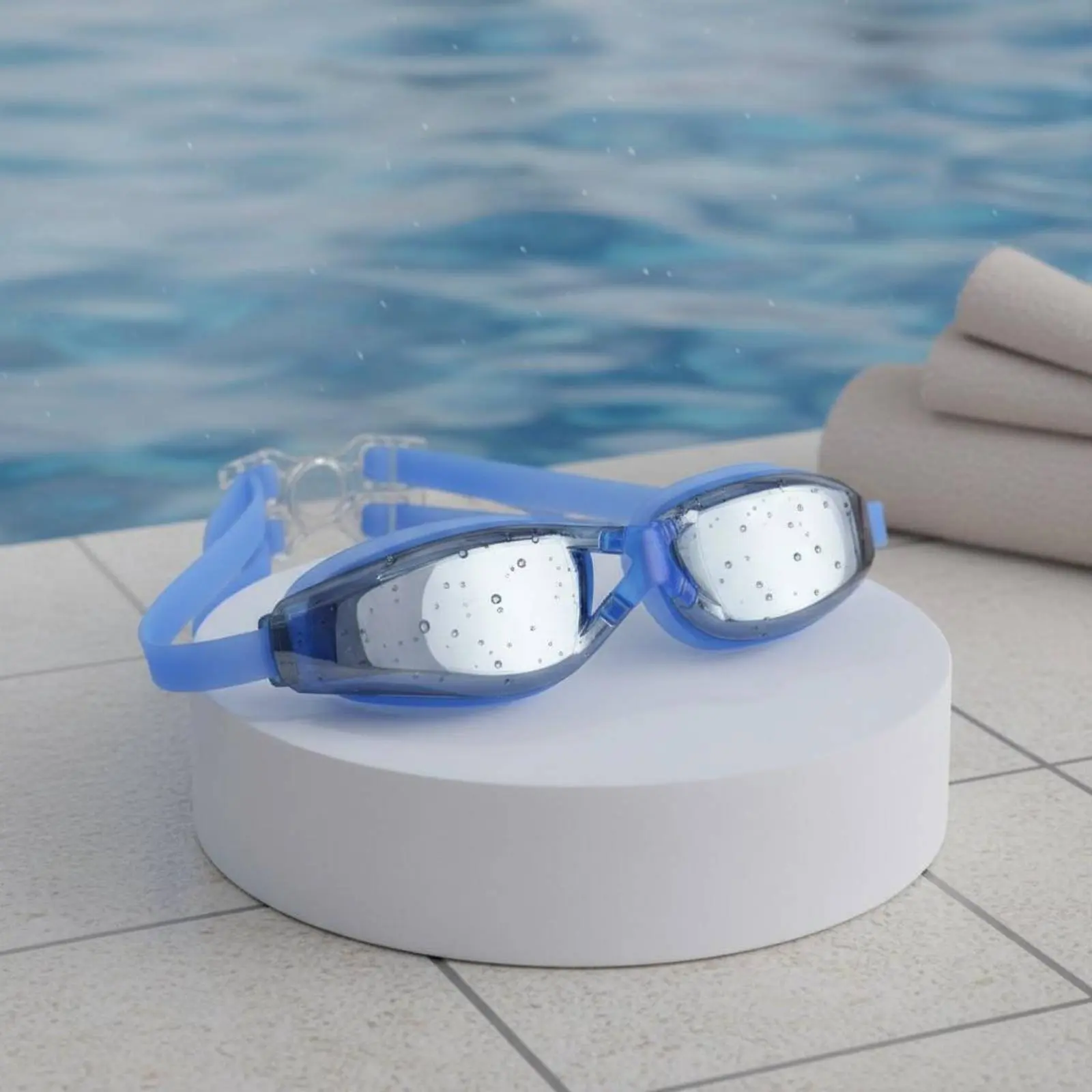 

Mature Swimming Goggles Adjustable Strap Large Frame Aquatic Goggles Waterproof Swimming Eyewear Comfortable Fit Protection