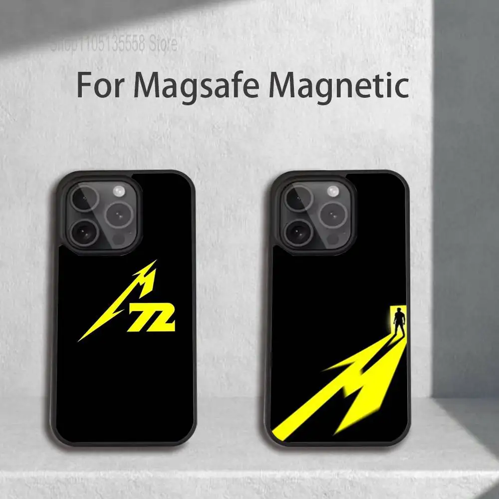 

Music M-Metallicaess Phone Case For iPhone 17,16,15,14,13,12,11,Pro,Max,Plus,Mini,SE4,E Magnetic Magsafe Wireless Charging