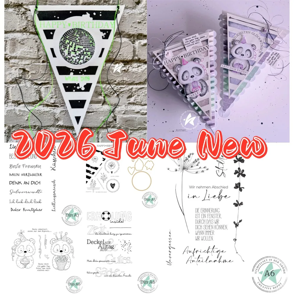 Metall-Stanzformen für DIY-Scrapbooking, Bastelarbeiten, Fotoalbum-Vorlage, handgefertigte Dekoration, 2026, neues Stempelset – Party Pand