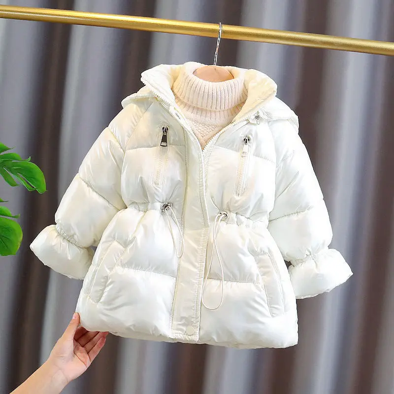 Girls Down Cotton Coat Jacket Outerwear 2022 Classic Warm Plus Thicken Velvet Winter Autumn Children\'s Clothing