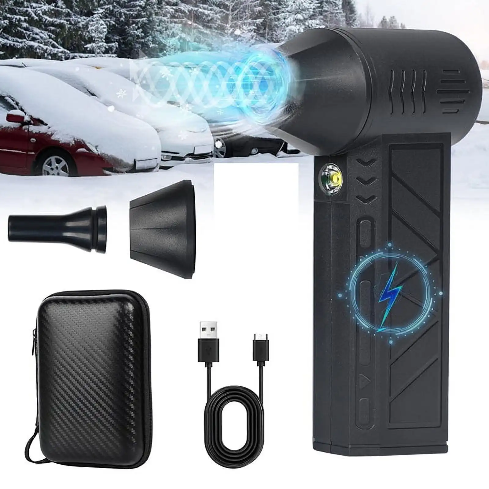 جديد توربو منفاخ صغير توربو منفاخ الثلج يده منفاخ الثلج يده سيارة صغيرة منفاخ الثلج مع أدوات تنظيف السيارات LED #1