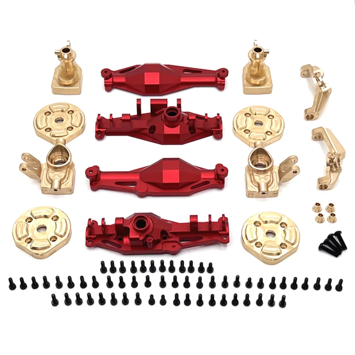 

The New RC Car Upgrade Front and Rear Axle Housing Brass Cup C Bridge Cover Kit for 1/12 H12Y H12Y+ RC Car Accessories Red