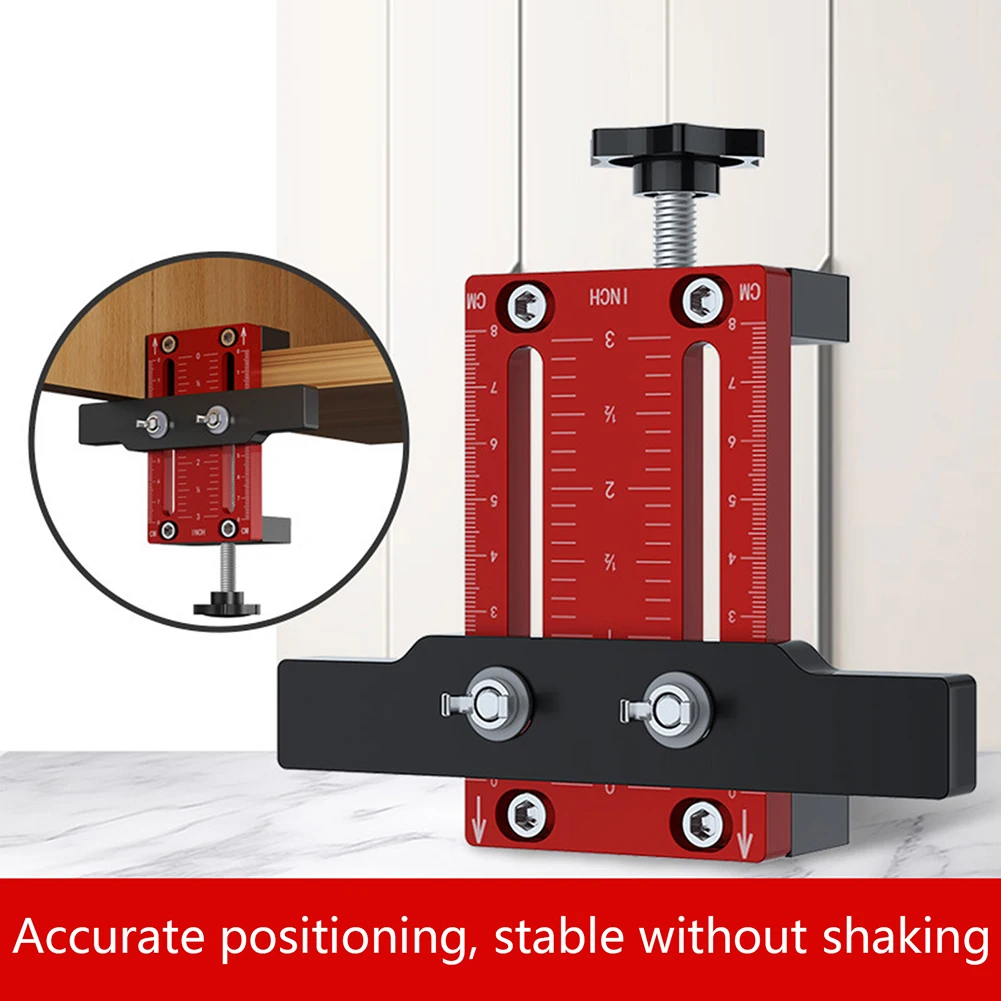 Jig di montaggio della porta dell\'armadio regolabile Punch Locator guida del modello di trapano localizzatore di fori per la lavorazione del legno