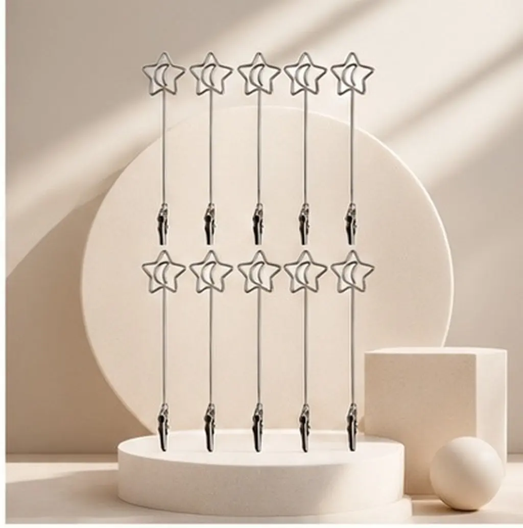 10Pcs Double End Table Number Holder Memo Clip for Wedding Shower Office Home Decoration Photo Display Reusable Sturdy Paper