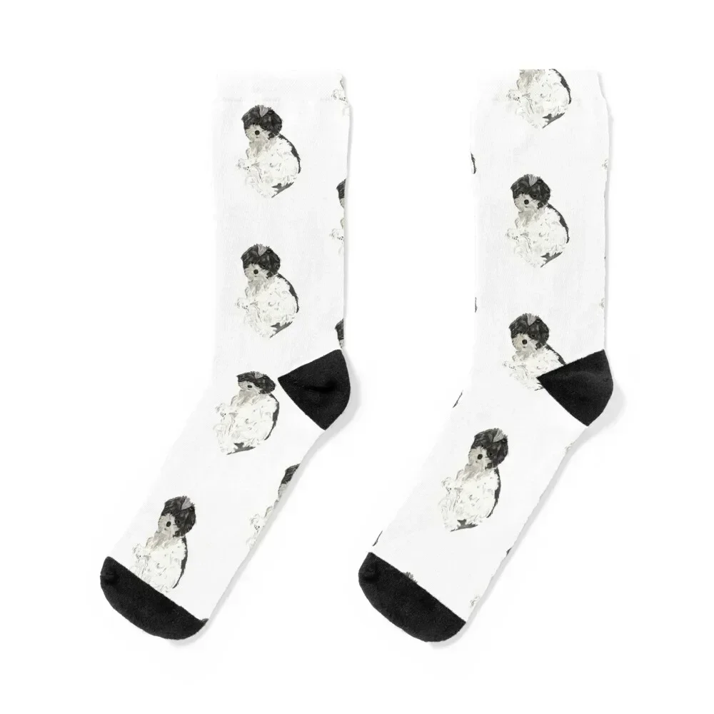 Black and White Maltipoo Socks sports and leisure retro hiking aesthetic Socks For Man Women's