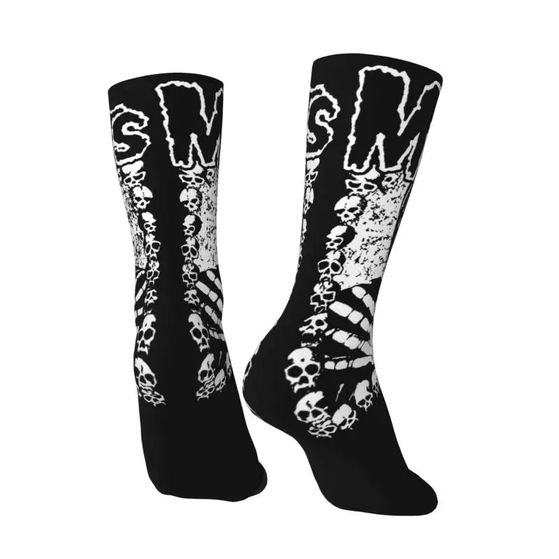 Cute Printing Misfits Skull Punk Rock Socks for Women Men Stretchy Summer Autumn Winter Horror Crew Socks