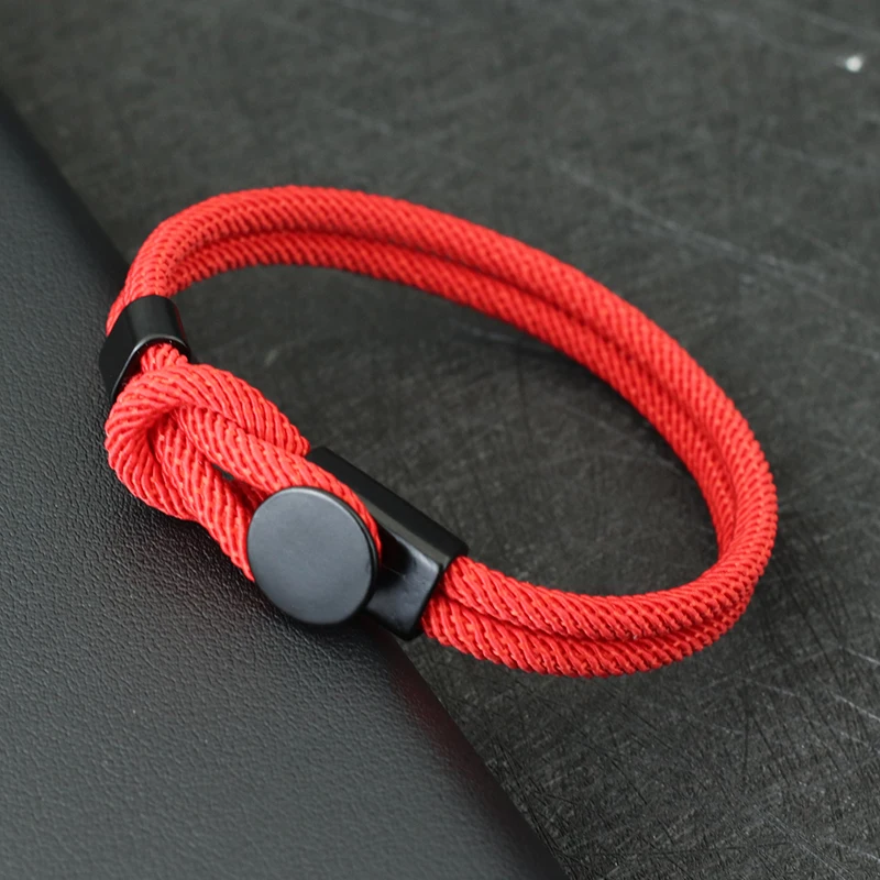 Punk Men Rope Bracelet Hand Leisure Accessories 4mm Cord Braclet Gift For Husband Boyfriend Cool Biker Matching Braslet Pulseira
