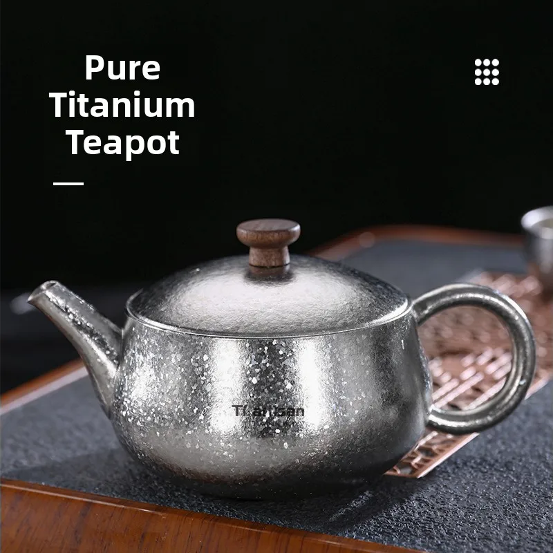 

Tiartisan Pure Titanium Tea Set Outdoor Portable Water Boiling Tea Pot Cam Travel ential Tea Brewing Kit Chinese Brand