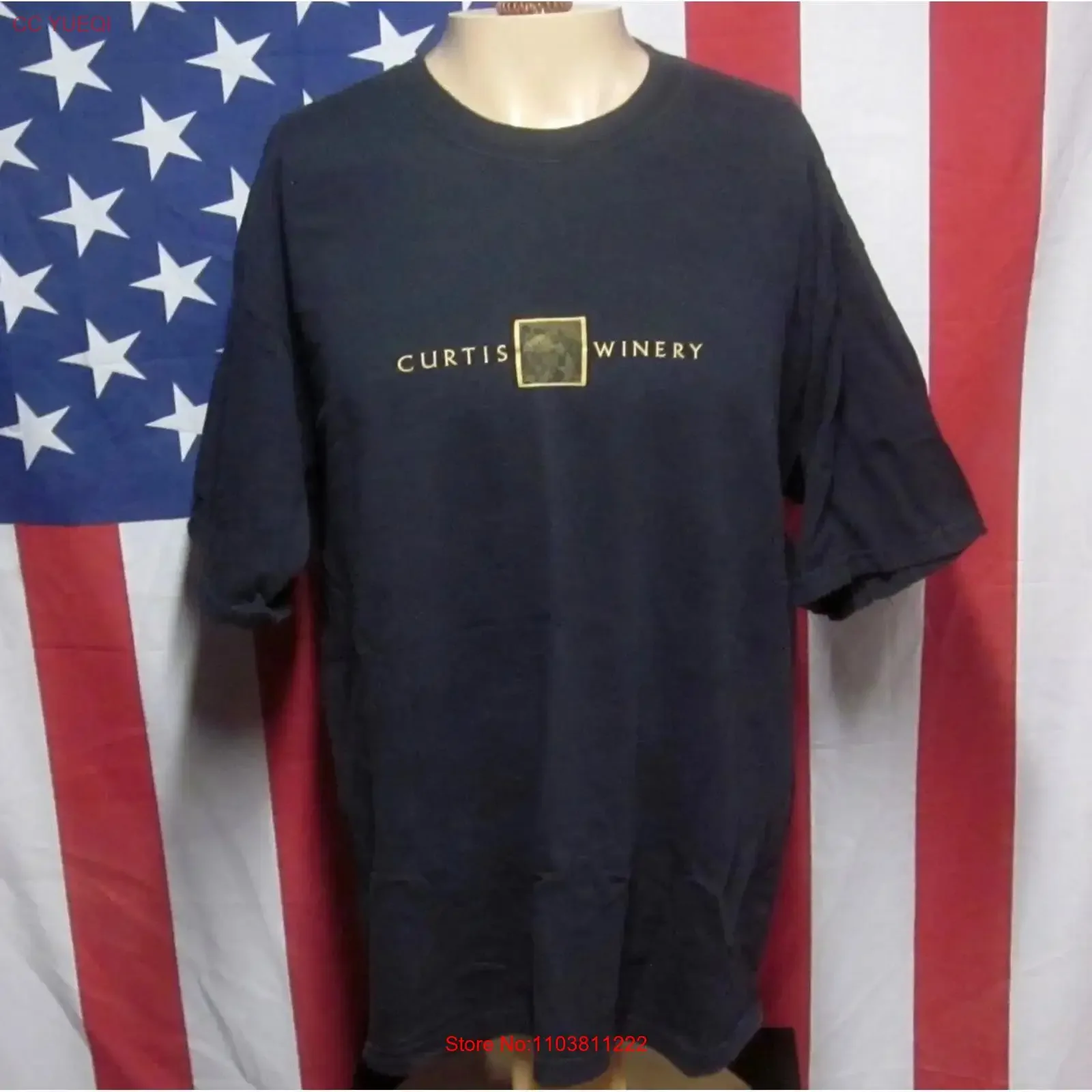 Camiseta CURTIS WINERY XL Los Olivos, estilo vintage de la familia Firestone, vino de California, lavada, informal, cómoda y elástica