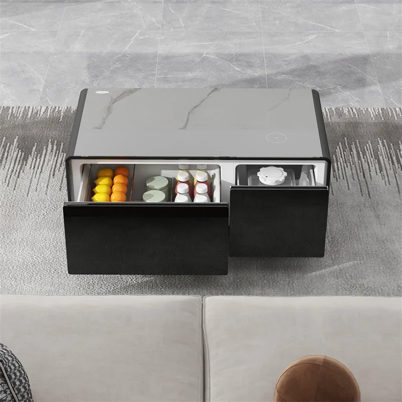 2025 New Multifunctional Smart Coffee Table With Built-in Mini Refrigerator & Wireless Charging For Home Office Living Room