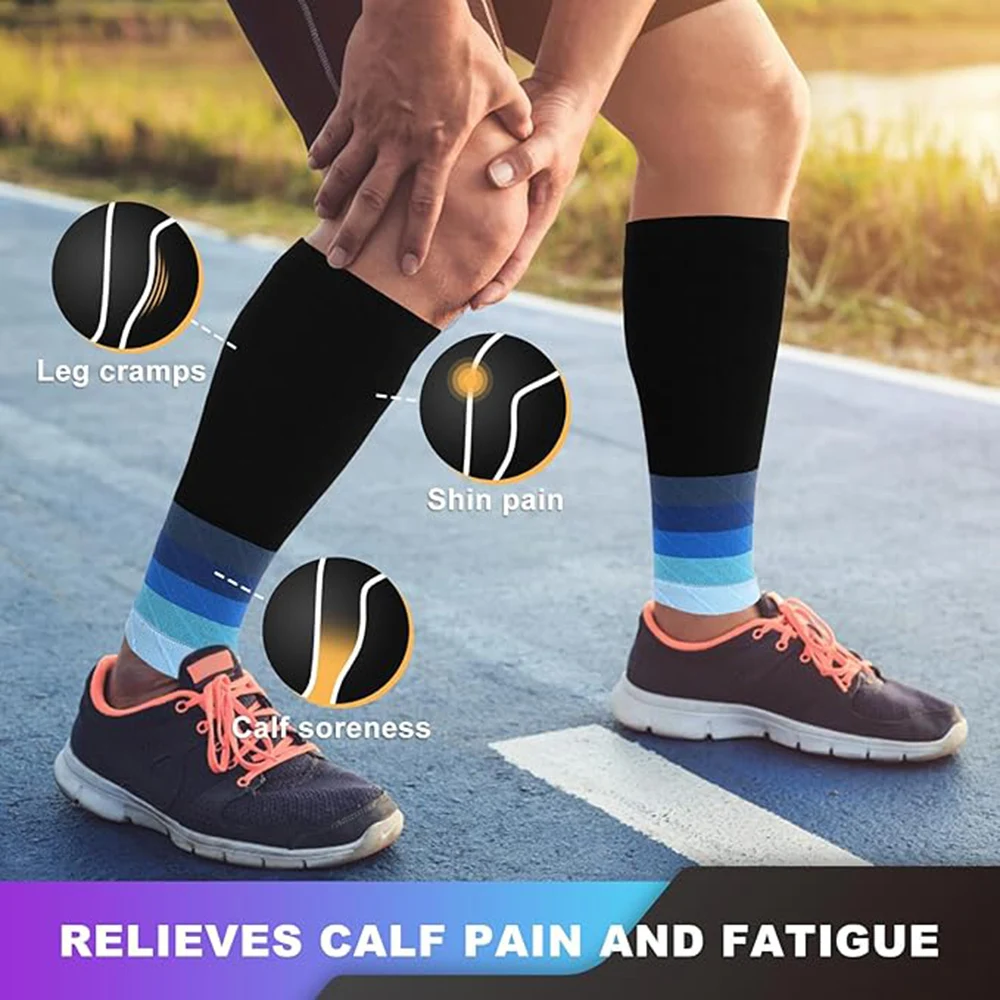 Protezione per le gambe da ciclismo 1 paio di maniche a compressione per polpaccio per donna uomo per supporto da corsa stecche per tibia vene varicose sollievo dal dolore