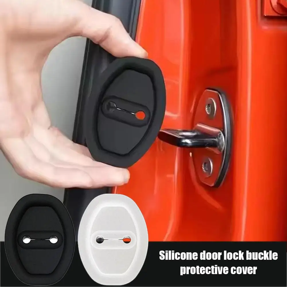 

4pcs Silent Car Silicone Door Lock Buckle Protective Absorber Protection Auto Cover Lock Cushion Crash Cushion Shock Access E4E2