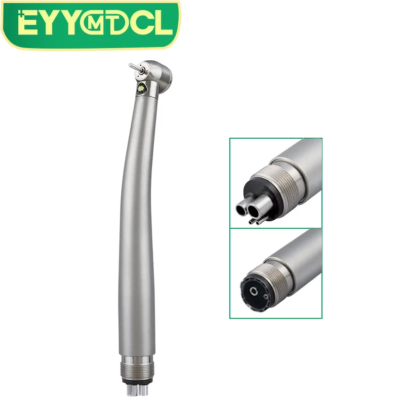 EYY LED Dental Handpiece High Rotation Pen Ceramic bearings E-generator Push Button 2 Hole 4 Hole Stainless Steel High-Speed LED