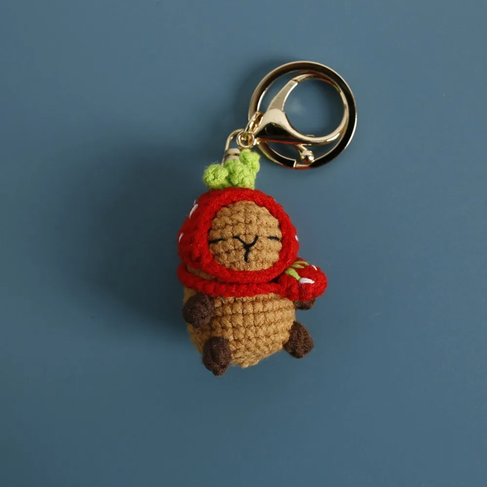 Creative Capybara Doll Keychains Creative Knitted Key Ring Crochet Bag Accessories Bag Pendant