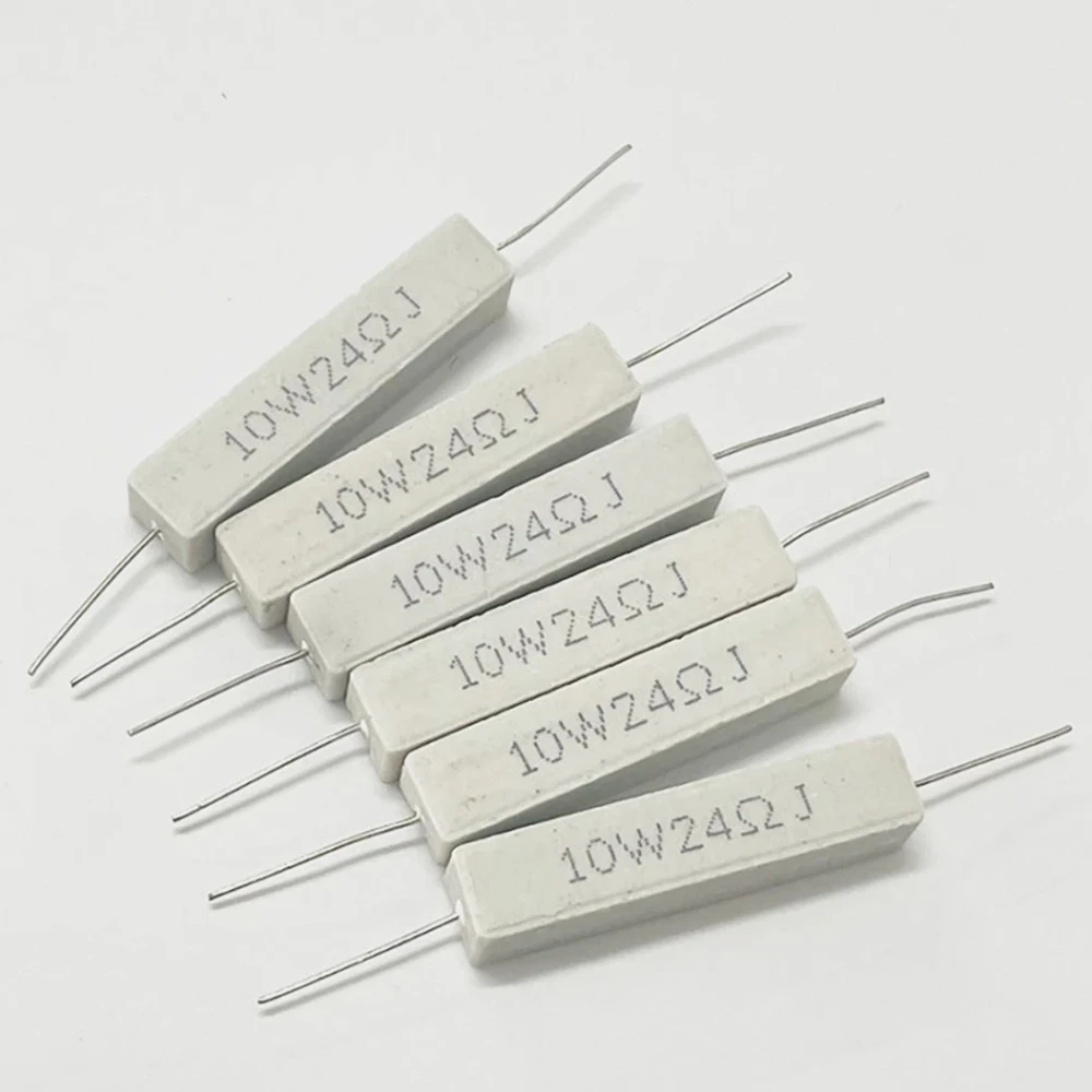 10pcs 7W 10W Cement Resistor Power Resistance 0.1R 0.5R 10R 50R 0.22 0.33 0.5 1 2 5 8 10 15 20 25 30 100 1K 2K-100K ohm