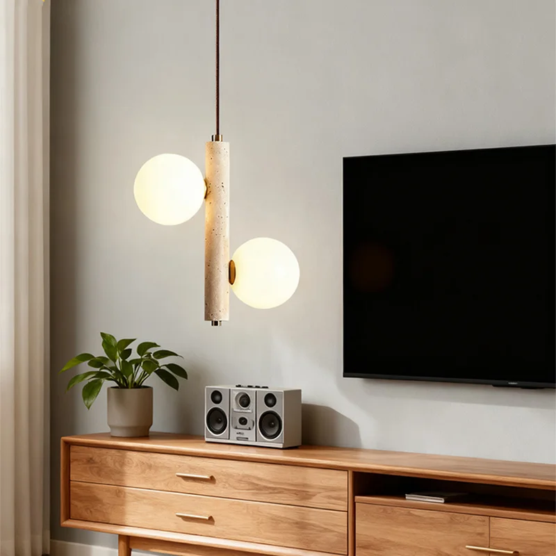 وابي سابي نمط الأصفر الكهف حجر قلادة ضوء السرير معلقة مصباح السقف الطويل خمر كرة فقاعات تركيبة إضاءة المنزل ديكو