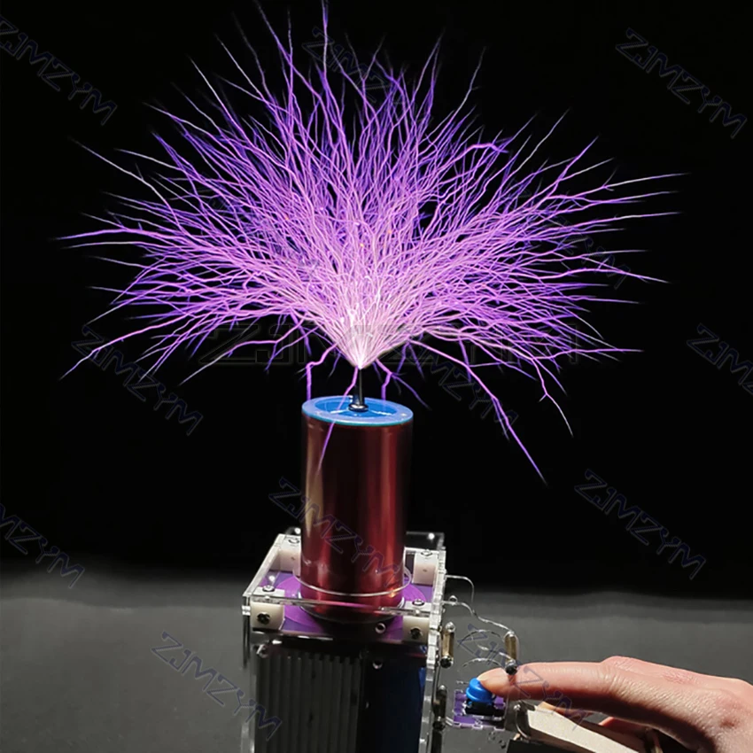 Terza Generazione Più 80W 6A Bobina di Tesla Pistola Portatile Palmare Bobina di Tesla Generatore Ad Alta Tensione Relè Artificiale Bobina di Tesla