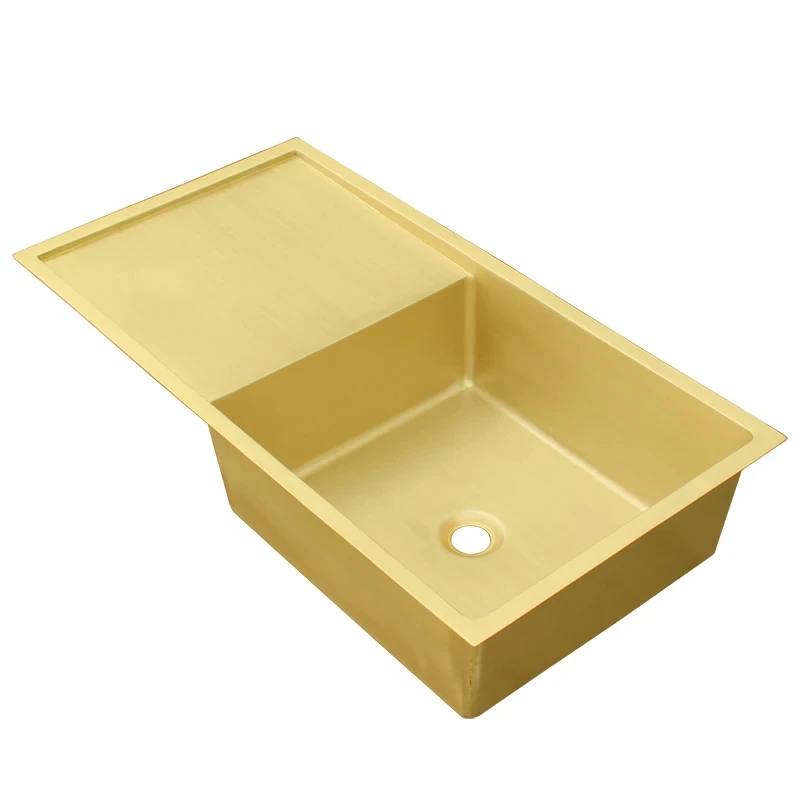 Customized Washbasin Kitchen Sink Large Single Slot Rose Gold Countertop Accessories No Faucet